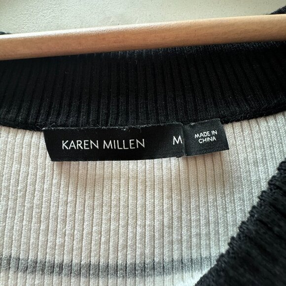 Karen Millen || Women's Boat Neck Sweater Dress Striped Midi Dress Medium - Picture 5 of 14